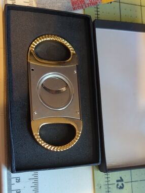 Gold and Silver Double-Blade Cigar Cutter